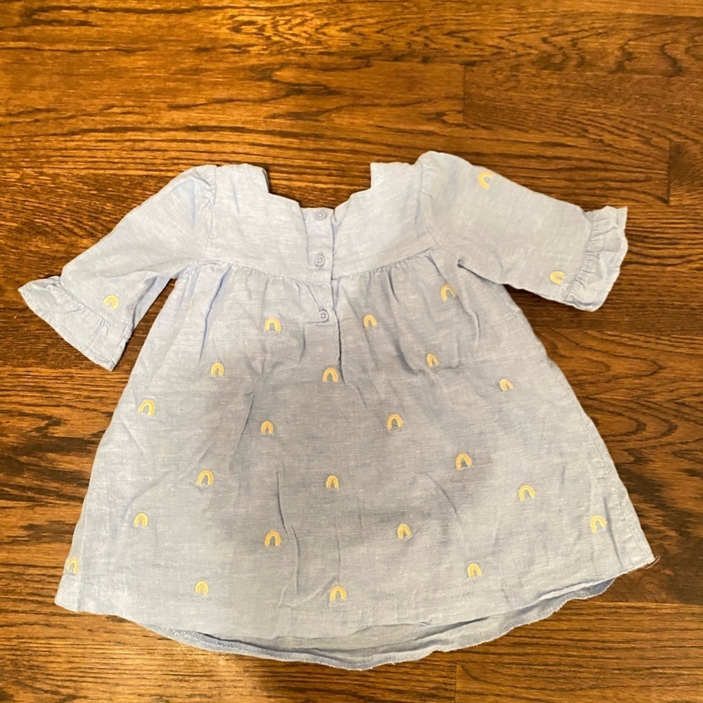 Janie And Jack Embroidered Rainbow Dress 12-18 M Flutter Sleeve Infant Toddler - Picture 3 of 4